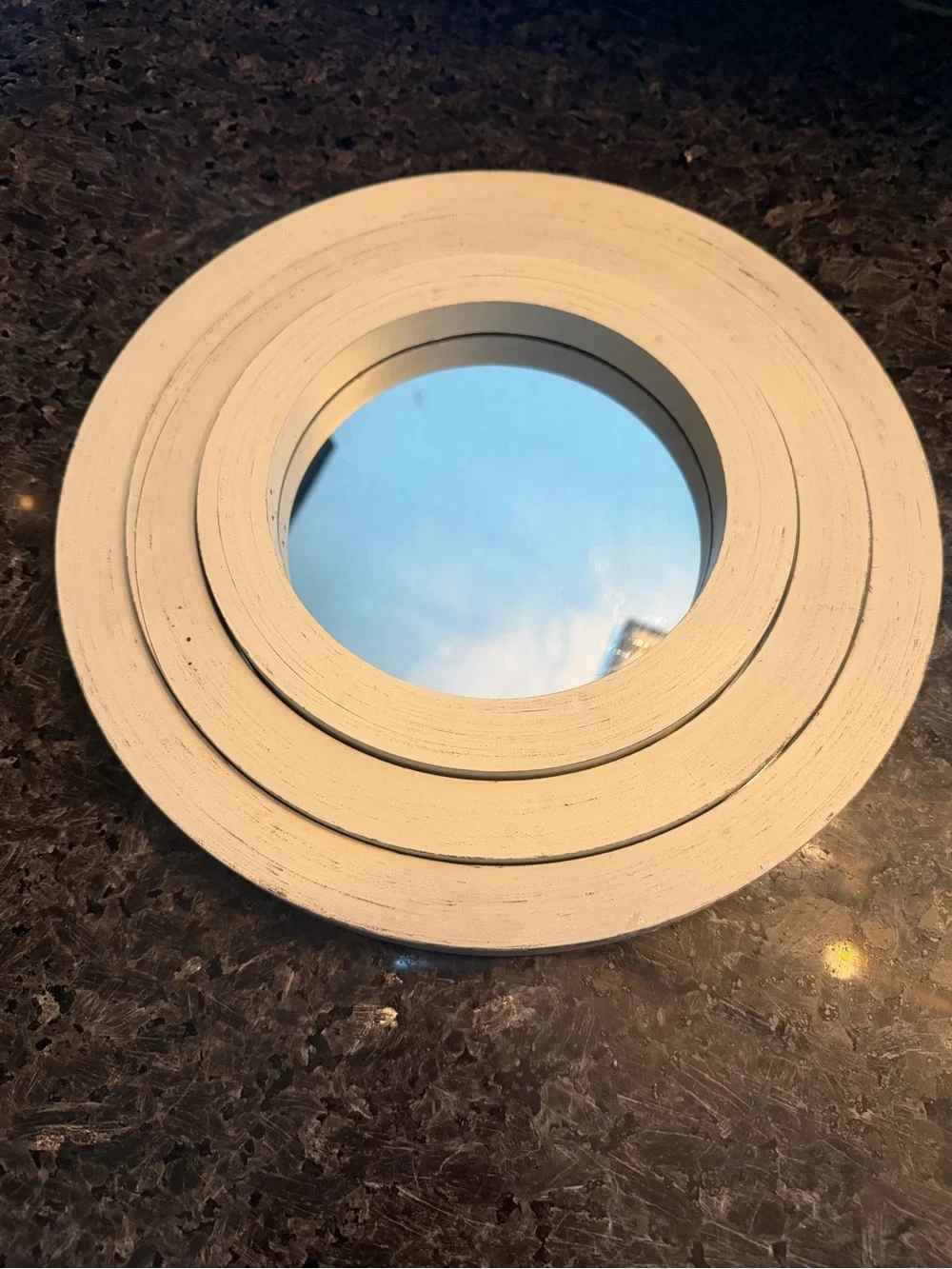 White Round Triple Wall Mirrors - Decorative Set